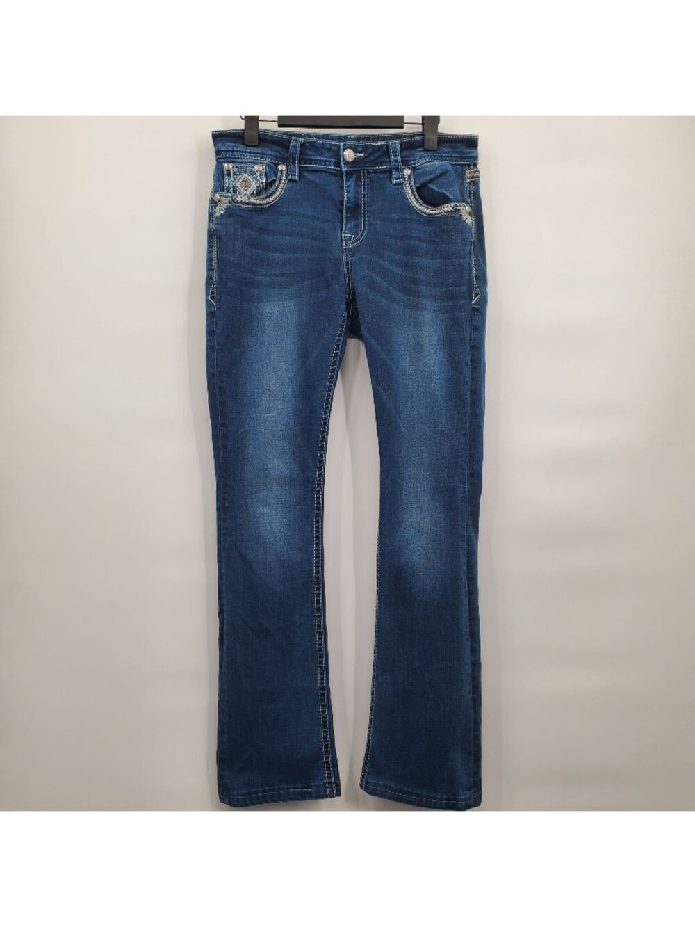 Grace in LA Embroidered Bootcut Jeans Denim Pants Women Size 28 Mid Rise